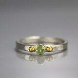 Peridot Gold and Silver Ring