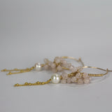 Rose Quartz Cluster Hoop Earrings