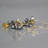 Keshi Pearls Cluster Hoop Earrings