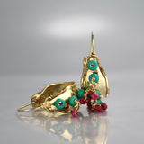 Turquoise Ruby Hoop Earrings
