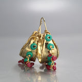 Turquoise Ruby Hoop Earrings