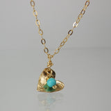 Turquoise 14K Gold Filled Heart Necklace
