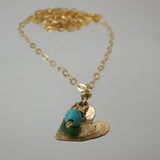 Turquoise 14K Gold Filled Heart Necklace