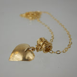 Gold Filled Wire Wrapped Heart Necklace