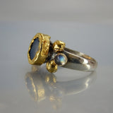 24K Solid Gold Labradorite Helena Ring