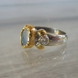 Cubic Zirconia Solid Gold Moonstone Helena Ring