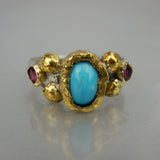 24K Gold Turquoise Helena Ring