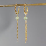 Aquamarine Gold Filled Dangle Earrings