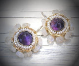 Amethyst Mandala earrings in Gold filled