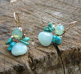 Turquoise Bee , Swarovski Crystals and Amazonite