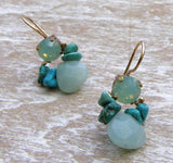 Turquoise Bee , Swarovski Crystals and Amazonite