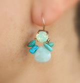 Turquoise Bee , Swarovski Crystals and Amazonite