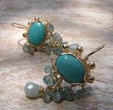Turquoise Blue Lagoon Earrings in 14K gold filled