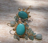 Turquoise Blue Lagoon Earrings in 14K gold filled