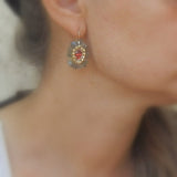 Pink CZ Labradorite Cherkes Jewelry Set