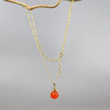 Wire Wrap Carnelian Pendant Necklace