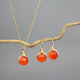 Wire Wrap Carnelian Pendant Necklace