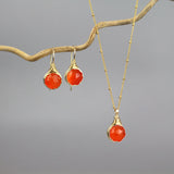Wire Wrap Carnelian Pendant Necklace