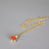 Wire Wrap Carnelian Pendant Necklace