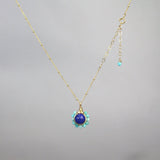 Blue Flower Necklace, Boho Necklace, Lapis Necklace, Amazonite Necklace, Floral Necklace, Bohemian Necklace, Birthday Gift for Mom