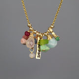 Ahava Necklace, Gold Filled Gemstone Love Necklace,  Valentines Day Gift, Mothers Day Gift, Personalized Necklace, Anniversary Gift