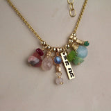 Ahava Necklace, Gold Filled Gemstone Love Necklace,  Valentines Day Gift, Mothers Day Gift, Personalized Necklace, Anniversary Gift