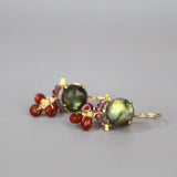Labradorite Earrings, Carnelian Drop Earrings, Bridal Earrings, Wedding Earrings, Mothers Day Gift, Bridesmaid Earrings, Cluster Earrings