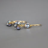 Delicate Earrings, Small Earrings, Women's Gift, Pearl Drop Earrings, Light Blue Zircon Earrings, Petite Gemstone Earrings, Elegant Earrings