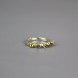 Rough Diamond Wedding Band, Triple Raw Diamond Ring, Mixed Metal Gold and Silver Ring, Diamond Stacking Ring, Organic Style Jewelry