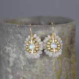 Moonstone Mandala Earrings, Small Mandala Earrings, Moonstone Jewelry, Unique Earrings, Mothers Day Gift, Moonstone Bridal Earrings