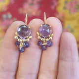 Personalized Gemstone Earrings, Cluster Earrings, Birthstone Earrings, Clover Earrings, Healing and Protection - Choose Your Gemstones