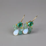 Small Apatite Opalite Drop Earrings, Small Gemstone Earrings, Bee Earrings, Cluster Earrings, Bridesmaid Earrings, Bohemian Jewelry