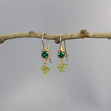 Green Zircon Peridot Drop Earrings | Green Jewelry | Summer Earrings | Dainty Earrings | Delicate Jewelry | Minimalist Gemstone Earrings