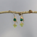 Green Zircon Peridot Drop Earrings | Green Jewelry | Summer Earrings | Dainty Earrings | Delicate Jewelry | Minimalist Gemstone Earrings