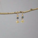 Small Labradorite Citrine Cluster Dangle Earrings