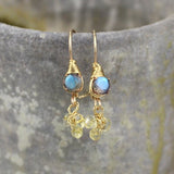 Small Labradorite Citrine Cluster Dangle Earrings
