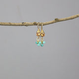 Champagne Zircon Earrings, Amazonite Cluster Earrings, Petite Gemstone Earrings, Small Drop Earrings, Bridesmaid Gift, Multi Stone Earrings