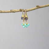 Labradorite Earrings, Amazonite Earrings, Small Earrings, Dainty Earrings, Bohemian Wedding, Boho Chic Bridal Earrings, Light Blue Earrings