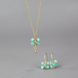 Turquoise Jewelry Set, Jasmine Earrings and Necklace Set, Flower Earrings, Turquoise Pendant Necklace, Turquoise Wedding, Turquoise Earrings