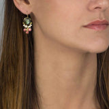Cluster Earrings, Labradorite Earrings, Pearl Earrings, Rhodonite Earrings, Bohemian Jewelry, Boho Earrings, Gemstone Earrings, Unique