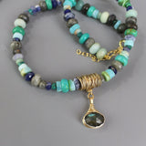Blue Gemstone Necklace, Labradorite Statement Pendant Necklace, Turquoise Necklace, Amazonite Necklace, Multi Stone Necklace, Eye Necklace