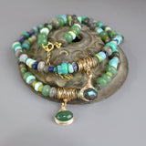 Aventurine Statement Necklace, Green Gemstone Necklace, Emerald Necklace, Chunky Necklace, Green Multi Stone Necklace, Pendant Necklace