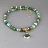 Aventurine Statement Necklace, Green Gemstone Necklace, Emerald Necklace, Chunky Necklace, Green Multi Stone Necklace, Pendant Necklace
