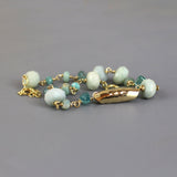 Apatite Amazonite Bracelet, Light Blue Bracelet, Gold Chain Bracelet, Gemstone Bracelet, Bohemian Bracelet, Wedding Bracelet, Unique Jewelry