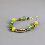 Green Gemstone Bracelet, Joy Bracelet, Peridot Bracelet, Emerald Bracelet, Layering Bracelet, Multi Stone Bracelet, Gold Chain Bracelet
