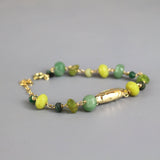 Green Gemstone Bracelet, Joy Bracelet, Peridot Bracelet, Emerald Bracelet, Layering Bracelet, Multi Stone Bracelet, Gold Chain Bracelet