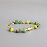 Green Gemstone Bracelet, Joy Bracelet, Peridot Bracelet, Emerald Bracelet, Layering Bracelet, Multi Stone Bracelet, Gold Chain Bracelet