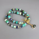 Blue Gemstone Necklace, Labradorite Statement Pendant Necklace, Turquoise Necklace, Amazonite Necklace, Multi Stone Necklace, Eye Necklace