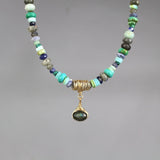 Blue Gemstone Necklace, Labradorite Statement Pendant Necklace, Turquoise Necklace, Amazonite Necklace, Multi Stone Necklace, Eye Necklace