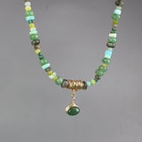 Aventurine Statement Necklace, Green Gemstone Necklace, Emerald Necklace, Chunky Necklace, Green Multi Stone Necklace, Pendant Necklace